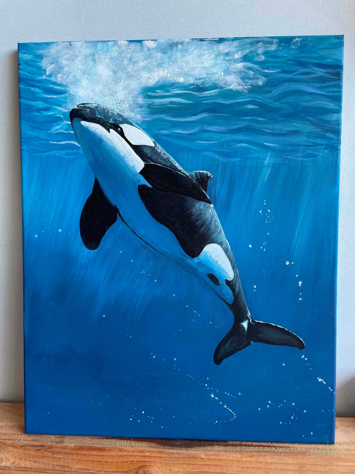 Bubbly Orca Original Acrylic Painting