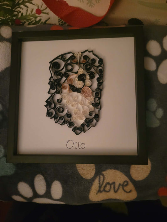Hand quilled pet portraits