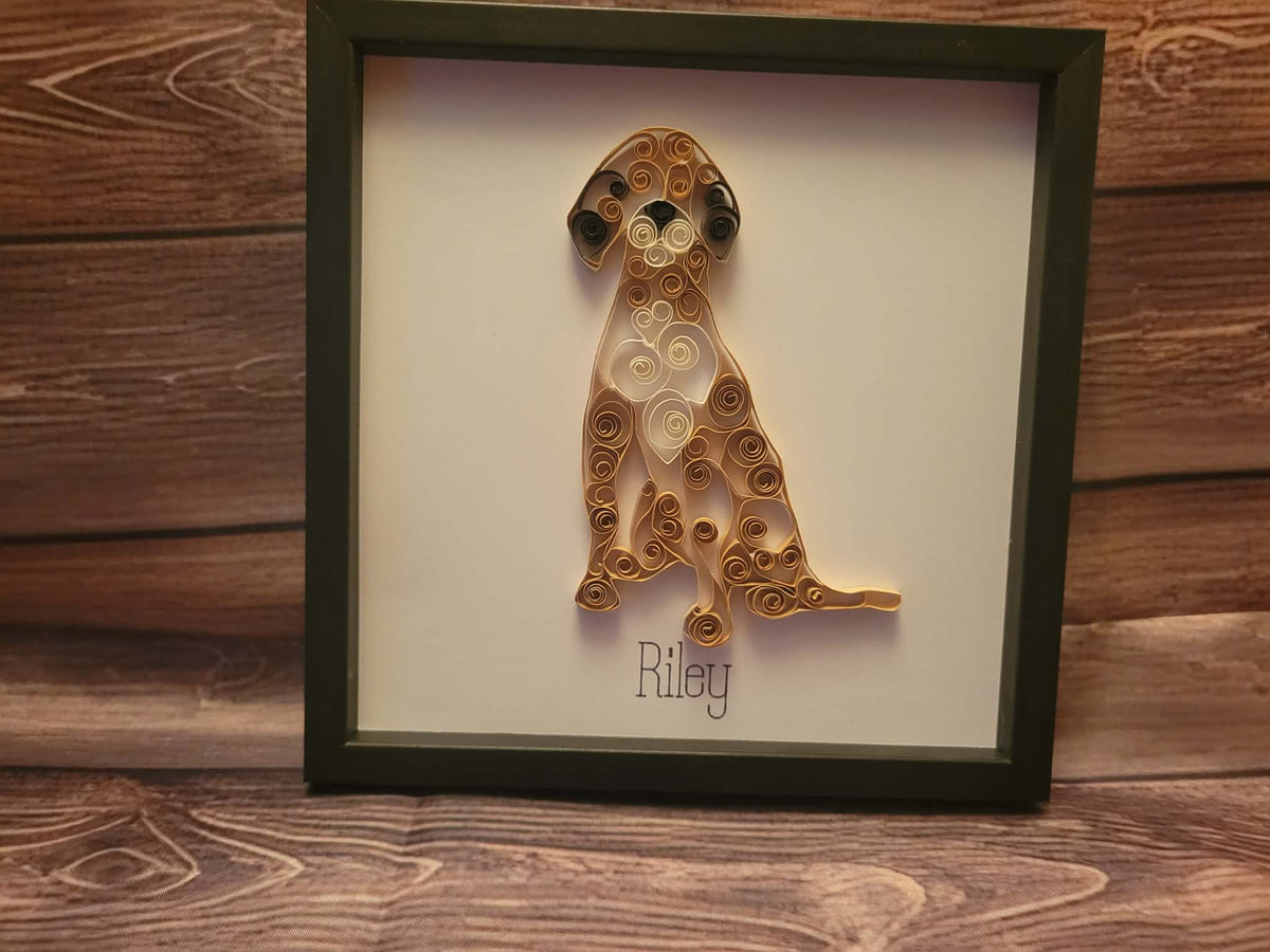 Hand quilled pet portraits