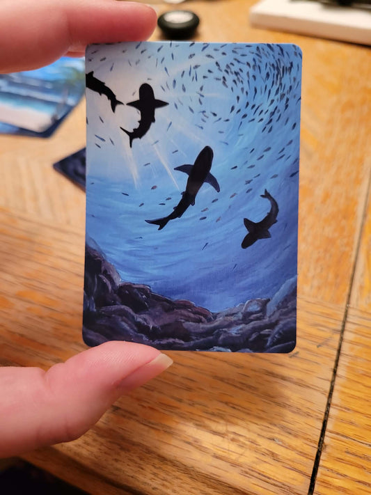 Swimming sharks wallet print