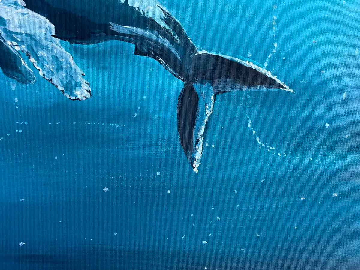 Tranquil Humpback Original Acrylic Painting