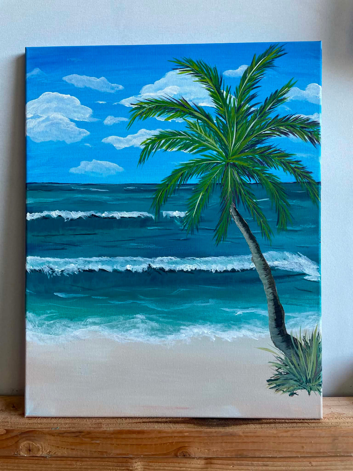 Tropical Beach Original Acrylic Painting